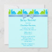 Invitation Baby shower de dinosaure de bébé mignon et nouveau (Dos)