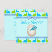 Invitation Baby shower de dinosaure de bébé mignon et nouveau (Devant / Derrière)