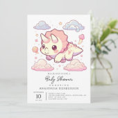 Invitation Baby shower de dinosaure Whimsical préhistorique (Debout devant)