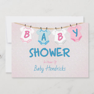 Invitation Baby shower de disposition de ligne de vêtements p
