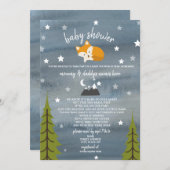 Invitation Baby shower De Distances Sociales Par Mail Fox (Devant / Derrière)