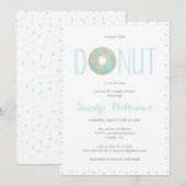Invitation Baby shower de donut arrosé Invitation_Bleu (Devant / Derrière)