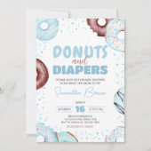 Invitation Baby shower de Donuts et de Diapeurs bleus (Devant)
