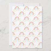 Invitation Baby shower de doodle gris arc-en-ciel (Dos)