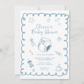 Invitation baby shower de doodles à café à main (Devant)