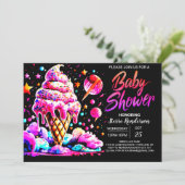 Invitation Baby shower de douceur numérique (Debout devant)