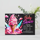 Invitation Baby shower de douceur numérique enchanté (Debout devant)