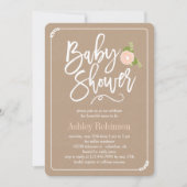 Invitation Baby shower de douche de jardin Kraft (Devant)