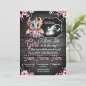 Invitation Baby shower de dragon fille Ultrasound (Debout devant)