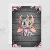 Invitation Baby shower de dragon fille Ultrasound (Dos)