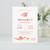 Invitation Baby shower de dragon mignon (Debout devant)