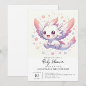 Invitation Baby shower de dragon mythique (Devant / Derrière)