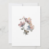 Invitation Baby shower de dragon rose d'aquarelle florale (Dos)