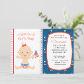 Invitation Baby shower de drapeaux Patriotique Bab (Debout devant)
