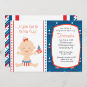 Invitation Baby shower de drapeaux Patriotique Bab (Devant / Derrière)