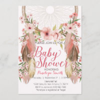 Invitation Baby shower de Dreamcatcher Floral Rose