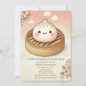 Invitation Baby shower de dumping lunaire avec florale à vape (Devant)