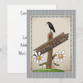 Invitation Baby shower de En vichy de chèques Bleu de pays mi (Devant / Derrière)