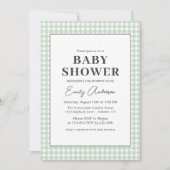 Invitation Baby shower de En vichy Sage Green (Devant)