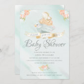 Invitation Baby shower de farine aquarelle (Devant / Derrière)