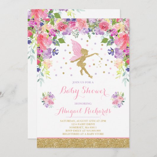 Invitation Baby shower de farine Douche à farines (Devant / Derrière)