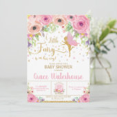 Invitation Baby shower de fée Baby shower de fleur (Debout devant)
