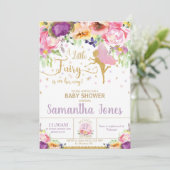 Invitation Baby shower de fée Baby shower floral (Debout devant)