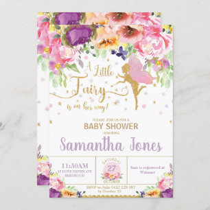 Invitation Baby shower de fée Baby shower floral