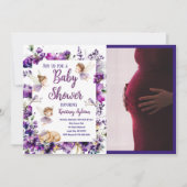 Invitation Baby shower de fée violet Whimsical (Devant)