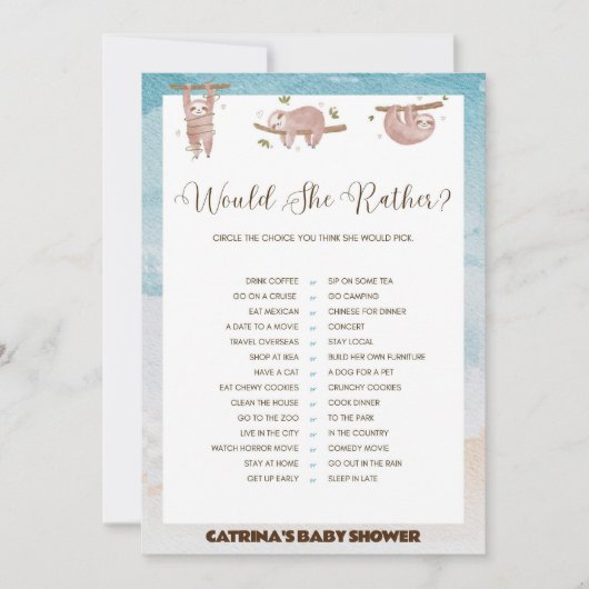 Invitation Baby shower de fentes - Nom modifiable, 5x7 (Devant)