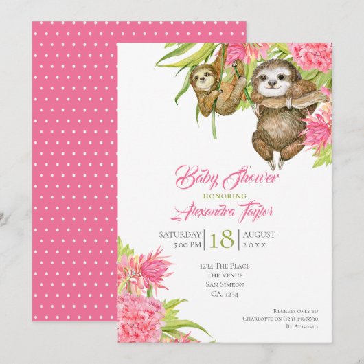 Invitation Baby shower de fentes personnalisé (Devant / Derrière)