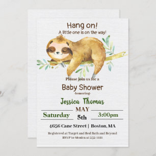 Invitation Baby shower de fentes rustique