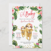 Invitation Baby shower de fentes tropicales (Devant)