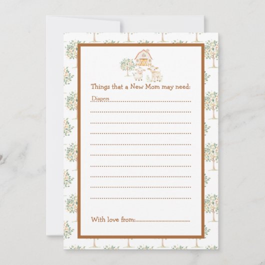 Invitation Baby shower de ferme mignonne (Devant)