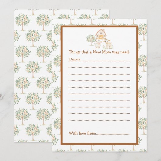 Invitation Baby shower de ferme mignonne (Devant / Derrière)