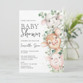 Invitation Baby shower de ferme pour petits garçons (Debout devant)