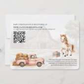 Invitation Baby shower de ferme rose (Dos)