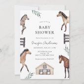 Invitation Baby shower de ferme Rustique Horse (Devant)