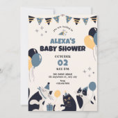 Invitation Baby shower de fête de chat (Devant)