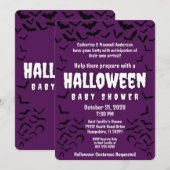 Invitation Baby shower de fête de costume d'Halloween Batty (Devant / Derrière)