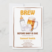 Invitation Baby shower de fête de la bière (Devant)