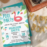 Invitation Baby shower de fête de la piscine tropicale Flaman<br><div class="desc">Disponible ici : http://www.zazzle.com/selectpartysupplies</div>