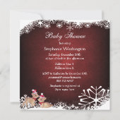 Invitation Baby shower de fête de Noël de jumeaux de faons (Dos)