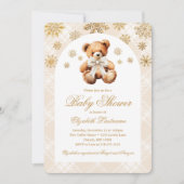 Invitation Baby Shower de fête des vacances d'ours en peluche (Devant)