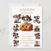 Invitation Baby Shower de Fête d'Halloween Squelette Rustique (Devant)