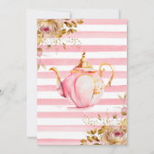 Invitation Baby shower de fête du thé à la fraise d'aquarelle (Dos)