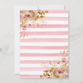 Invitation Baby shower de fête du thé à la fraise d'aquarelle (Dos)