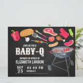 Invitation Baby shower de fête Q pour bébé aquarelle (Debout devant)