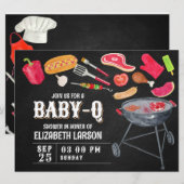 Invitation Baby shower de fête Q pour bébé aquarelle (Devant / Derrière)