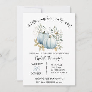 Invitation Baby shower de feuillage Citrouille de l'automne d